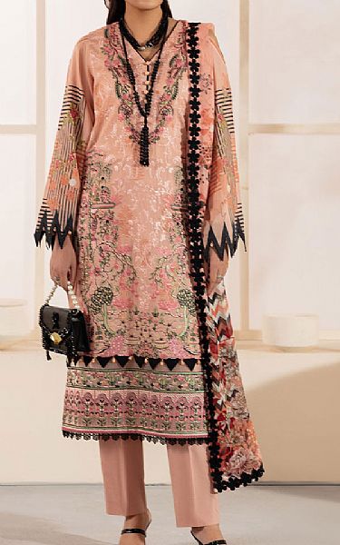 Ramsha Peach Lawn Suit | Pakistani Lawn Dress in USA- Image 1