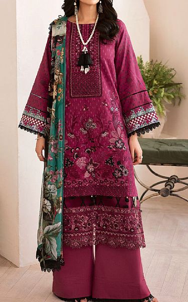 Ramsha Raspberry Rose Lawn Suit | Pakistani Lawn Dress in USA- Image 1