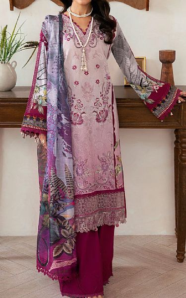 Ramsha Pink/Raspberry Lawn Suit | Pakistani Lawn Dress in USA- Image 1