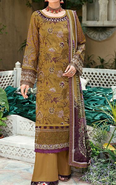 Ramsha Olive Lawn Suit | Pakistani Lawn Suits- Image 1