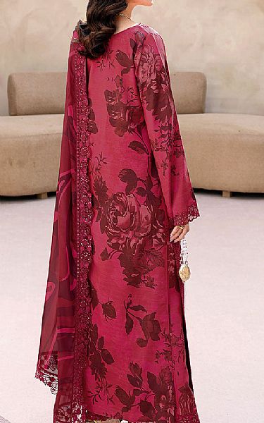 Ramsha Scarlet Raw Silk Suit | Pakistani Embroidered Chiffon Dresses USA- Image 2