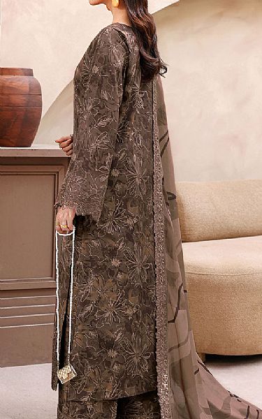 Ramsha Charcoal Grey Raw Silk Suit | Pakistani Embroidered Chiffon Dresses USA- Image 2