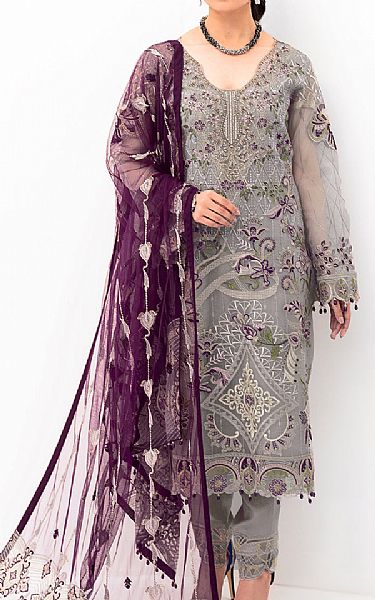 Grey and purple pakistani dresses top