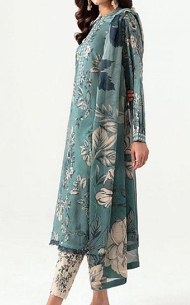 Ramsha Greyish Turquoise Lawn Suit | Pakistani Lawn Suits