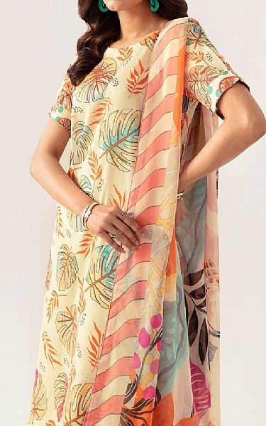 Ramsha Off White Lawn Suit | Pakistani Lawn Dress in USA- Image 2