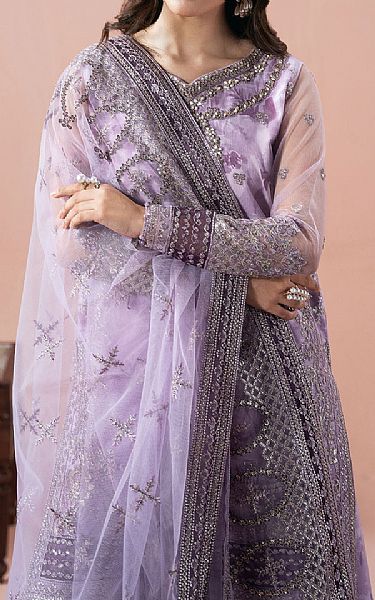Ramsha Lavender Net Suit | Pakistani Embroidered Chiffon Dresses USA- Image 2