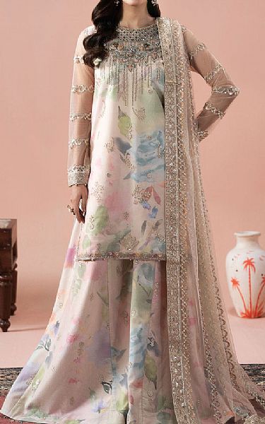 Ramsha Multicolor Net Suit | Pakistani Embroidered Chiffon Dresses USA- Image 1