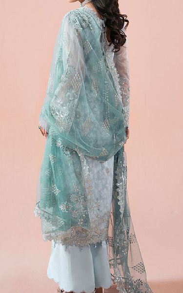 Ramsha Baby Blue Organza Suit | Pakistani Embroidered Chiffon Dresses USA- Image 2