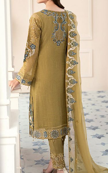 Ramsha Olive Green Chiffon Suit | Pakistani Embroidered Chiffon Dresses- Image 2