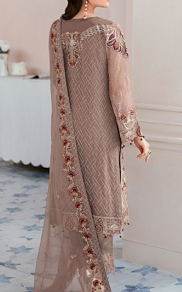 Ramsha Beige Chiffon Suit | Pakistani Embroidered Chiffon Dresses- Image 2