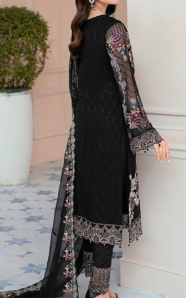 Ramsha Black Chiffon Suit | Pakistani Embroidered Chiffon Dresses- Image 2
