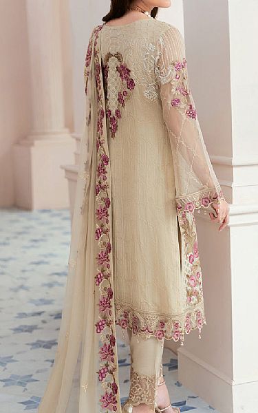 Ramsha Ivory Chiffon Suit | Pakistani Embroidered Chiffon Dresses- Image 2
