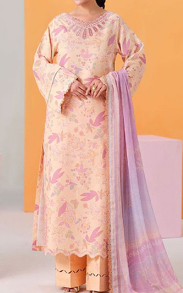 Ramsha Peach Lawn Suit | Pakistani Lawn Dress in USA- Image 1
