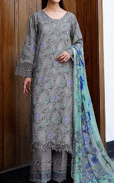 Ramsha Grey Lawn Suit | Pakistani Lawn Dress in USA- Image 1