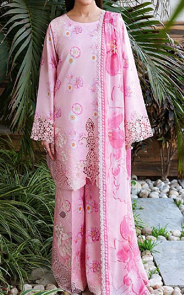 Ramsha Light Pink Lawn Suit | Pakistani Lawn Dress in USA- Image 1