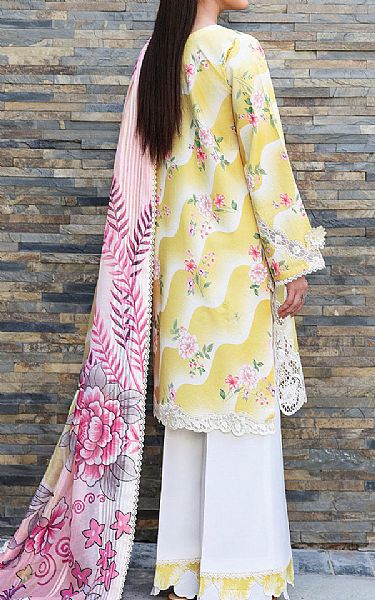 Ramsha Sand Gold/Off White Lawn Suit | Pakistani Lawn Dress in USA- Image 2