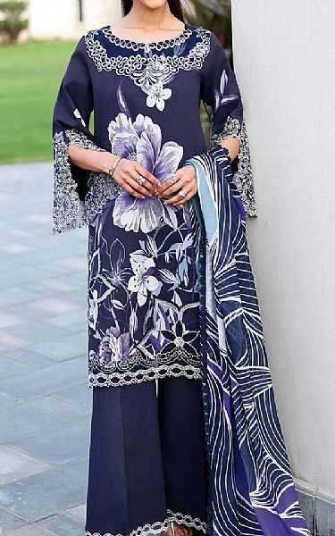 Ramsha Navy Lawn Suit | Pakistani Lawn Dress in USA- Image 1