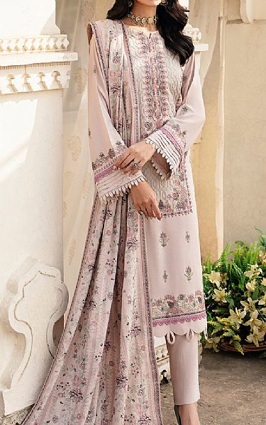Ramsha Oyster Pink Karandi Suit | Pakistani Winter Dresses- Image 1
