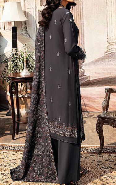 Ramsha Vampire Grey Karandi Suit | Pakistani Winter Dresses- Image 2