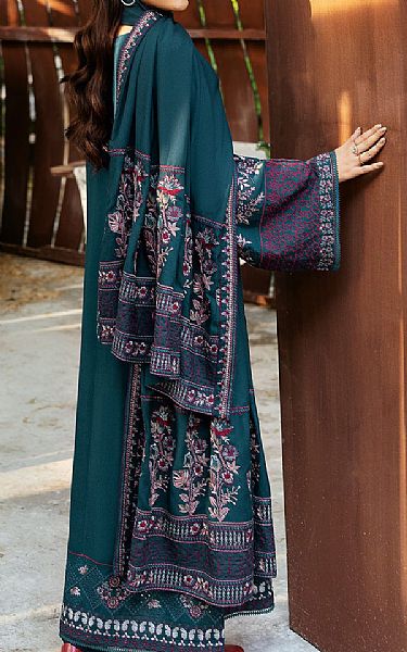 Ramsha Teal Karandi Suit | Pakistani Winter Dresses in USA- Image 2