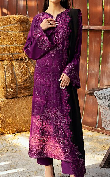 Ramsha Grape Purple Karandi Suit | Pakistani Winter Dresses in USA- Image 1