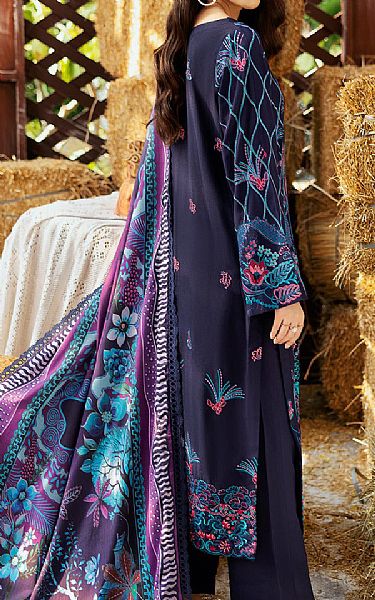 Ramsha Navy Blue Karandi Suit | Pakistani Winter Dresses in USA- Image 2