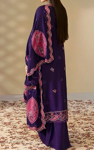 Ramsha Purple Karandi Suit | Pakistani Winter Dresses in USA- Image 2