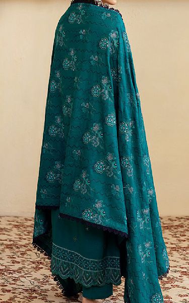 Ramsha Teal Karandi Suit | Pakistani Winter Dresses in USA- Image 2