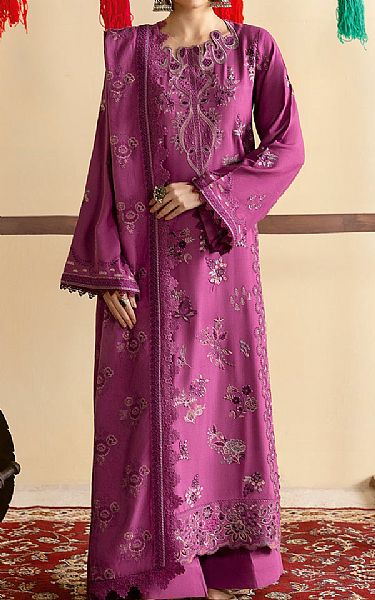 Ramsha Raspberry Pink Karandi Suit | Pakistani Winter Dresses in USA- Image 1