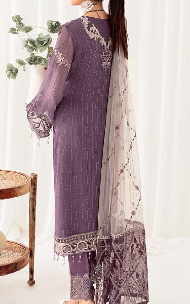 Ramsha Lavender Chiffon Suit | Pakistani Embroidered Chiffon Dresses- Image 2