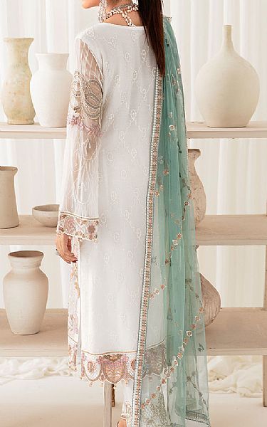 Ramsha White Chiffon Suit | Pakistani Embroidered Chiffon Dresses- Image 2