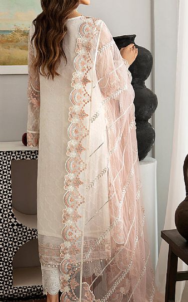 Ramsha Off-white Chiffon Suit | Pakistani Embroidered Chiffon Dresses- Image 2