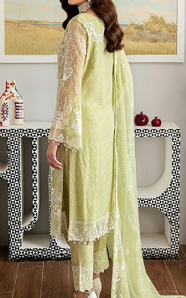 Ramsha Light Green Chiffon Suit | Pakistani Embroidered Chiffon Dresses- Image 2
