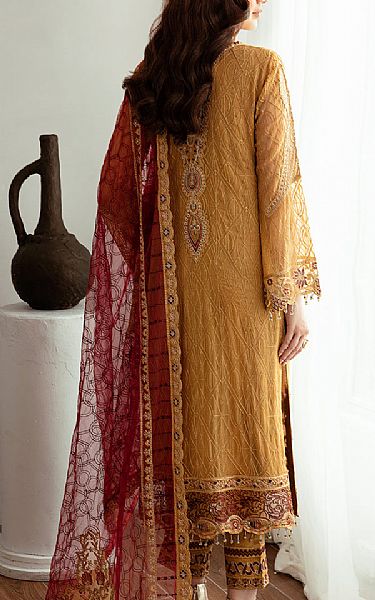 Ramsha Mustard Chiffon Suit | Pakistani Embroidered Chiffon Dresses- Image 2