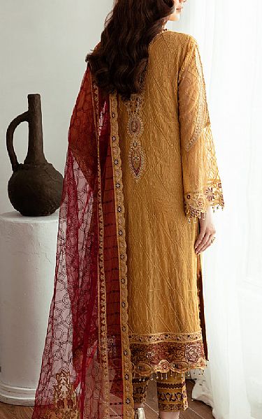 Ramsha Mustard Chiffon Suit | Pakistani Embroidered Chiffon Dresses USA- Image 2