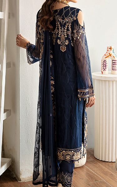 Ramsha Navy Blue Chiffon Suit | Pakistani Embroidered Chiffon Dresses- Image 2