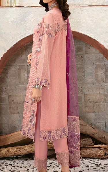 Ramsha Pink Chiffon Suit | Pakistani Embroidered Chiffon Dresses USA- Image 2