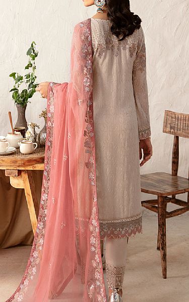 Ramsha Pastel Grey Chiffon Suit | Pakistani Embroidered Chiffon Dresses USA- Image 2