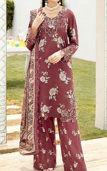 Ramsha Solid Pink Lawn Suit | Pakistani Lawn Dress in USA- Image 1