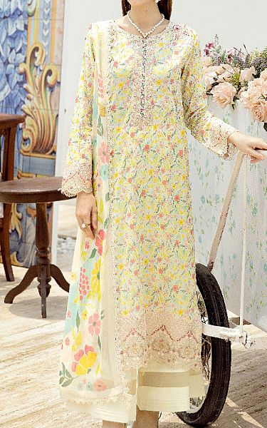 Ramsha Lime Green Lawn Suit | Pakistani Lawn Dress in USA- Image 1