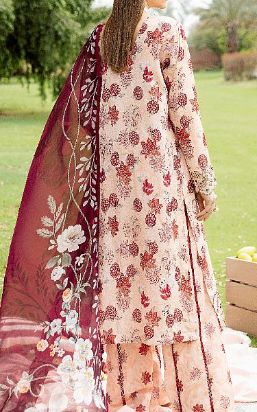 Ramsha Ivory/Maroon Lawn Suit | Pakistani Lawn Dress in USA- Image 2