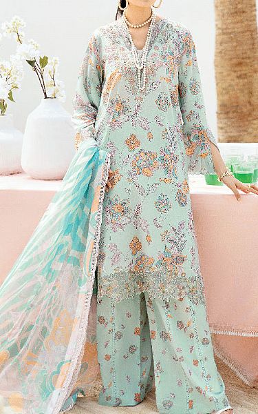 Ramsha Aqua Lawn Suit | Pakistani Lawn Dress in USA- Image 1