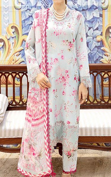 Ramsha Sky Blue Lawn Suit | Pakistani Lawn Dress in USA- Image 1