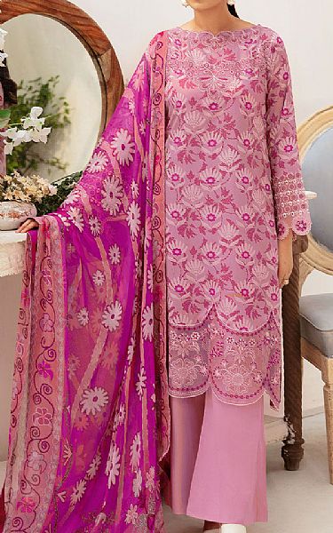 Ramsha Pink Lawn Suit | Pakistani Lawn Dress in USA- Image 1