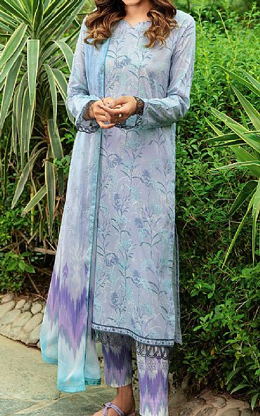 Ramsha Cadet Blue Lawn Suit | Pakistani Lawn Dress in USA- Image 1