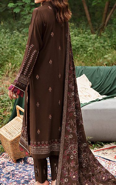 Ramsha Dark Brown Karandi Suit | Pakistani Winter Dresses- Image 2
