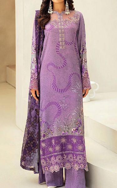 Ramsha Lilac Viscose Suit | Pakistani Winter Dresses in USA- Image 1