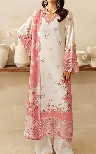 Ramsha White Viscose Suit | Pakistani Winter Dresses in USA- Image 1
