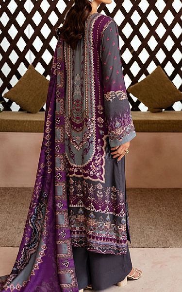 Ramsha Charcoal Grey Viscose Suit | Pakistani Winter Dresses in USA- Image 2