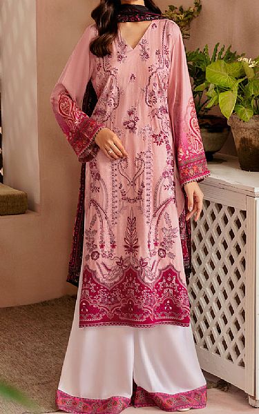 Ramsha Rose Pink Viscose Suit | Pakistani Winter Dresses in USA- Image 1